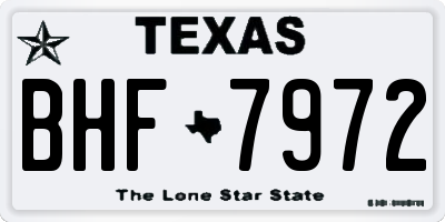 TX license plate BHF7972