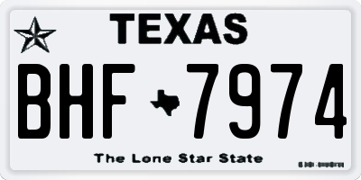 TX license plate BHF7974