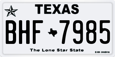 TX license plate BHF7985