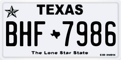 TX license plate BHF7986