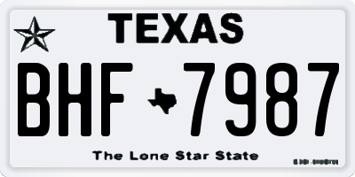 TX license plate BHF7987