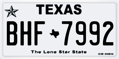 TX license plate BHF7992