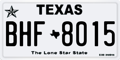 TX license plate BHF8015