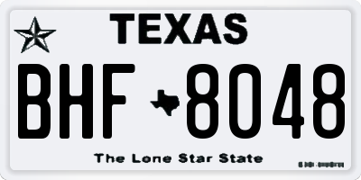 TX license plate BHF8048