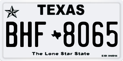 TX license plate BHF8065