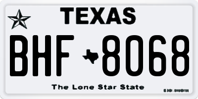 TX license plate BHF8068