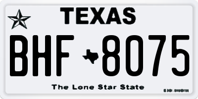 TX license plate BHF8075