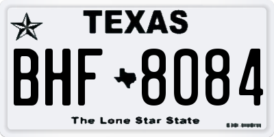 TX license plate BHF8084