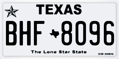 TX license plate BHF8096
