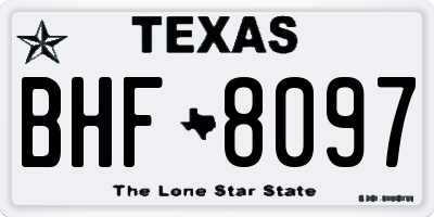 TX license plate BHF8097