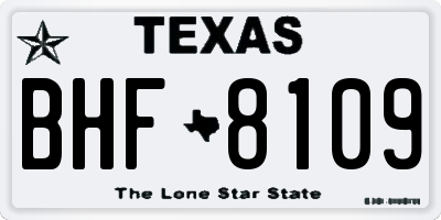 TX license plate BHF8109