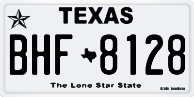 TX license plate BHF8128