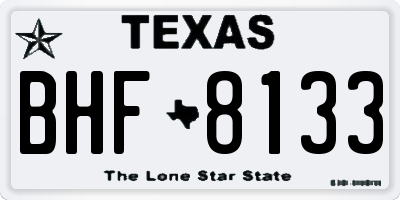 TX license plate BHF8133