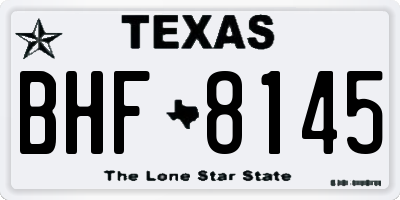TX license plate BHF8145