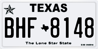TX license plate BHF8148