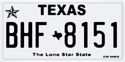 TX license plate BHF8151