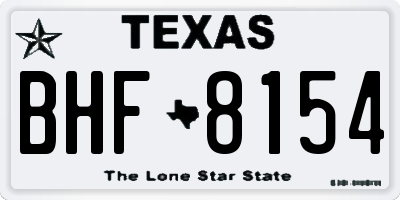 TX license plate BHF8154