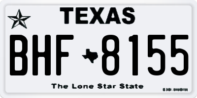 TX license plate BHF8155