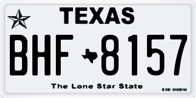 TX license plate BHF8157