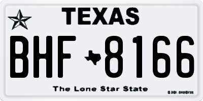 TX license plate BHF8166
