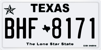 TX license plate BHF8171