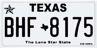 TX license plate BHF8175