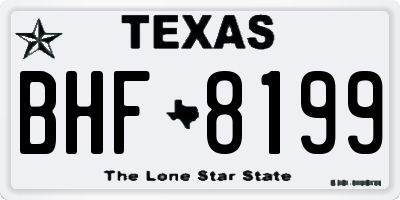TX license plate BHF8199