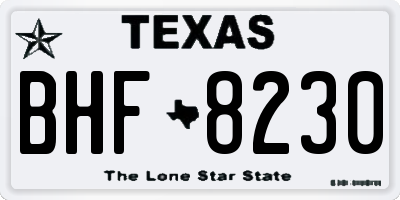 TX license plate BHF8230