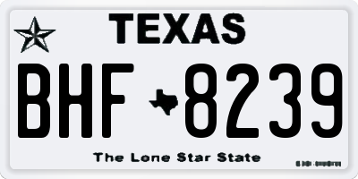 TX license plate BHF8239