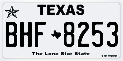 TX license plate BHF8253