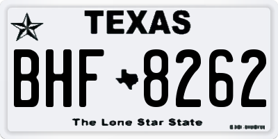 TX license plate BHF8262