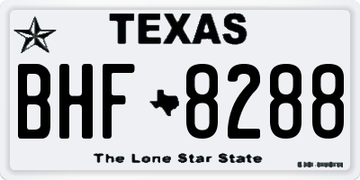 TX license plate BHF8288