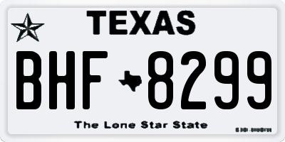 TX license plate BHF8299