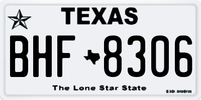 TX license plate BHF8306