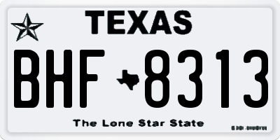 TX license plate BHF8313