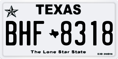 TX license plate BHF8318