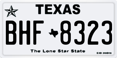 TX license plate BHF8323