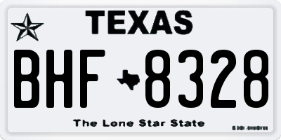 TX license plate BHF8328