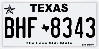 TX license plate BHF8343