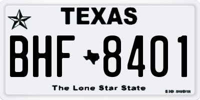 TX license plate BHF8401