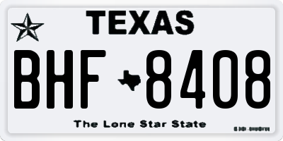 TX license plate BHF8408