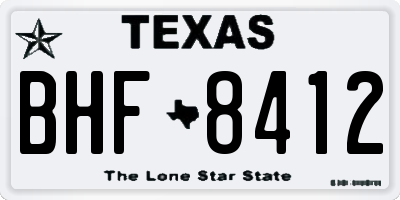 TX license plate BHF8412