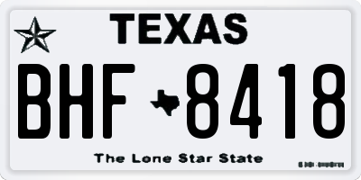 TX license plate BHF8418