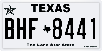 TX license plate BHF8441