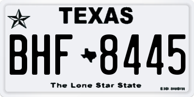 TX license plate BHF8445
