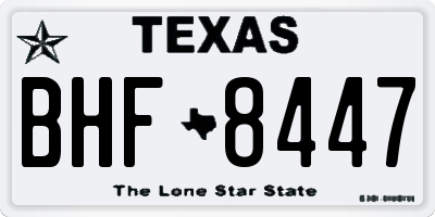 TX license plate BHF8447