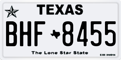 TX license plate BHF8455
