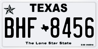 TX license plate BHF8456