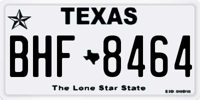 TX license plate BHF8464