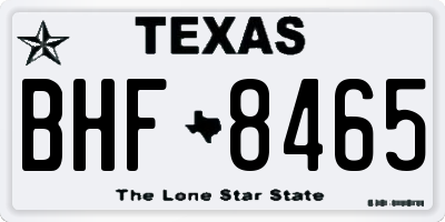 TX license plate BHF8465